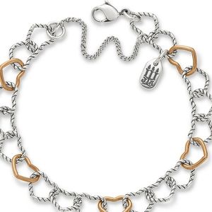 Twisted wire hearts bracelet